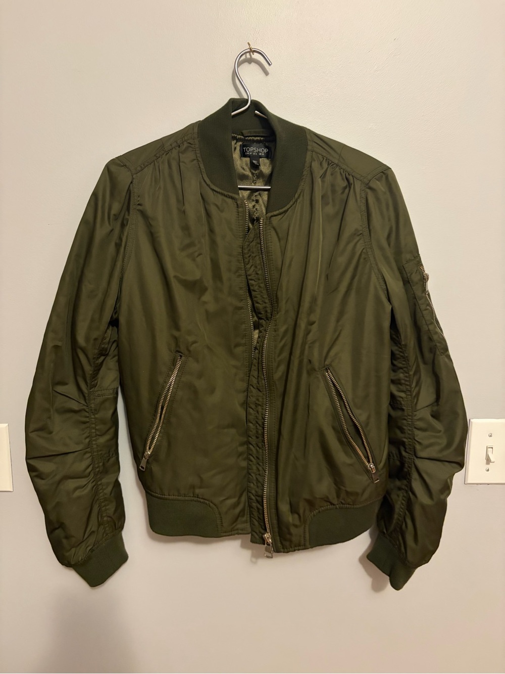 Topshop Olive Green Bomber tJacket - women’s